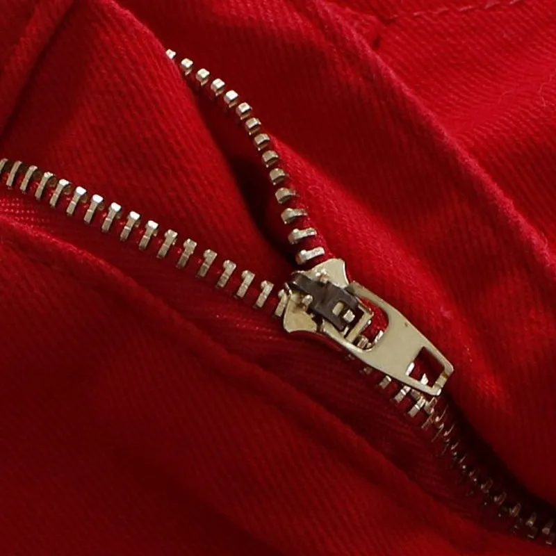 Женская джинсовая мини-юбка с вышитыми буквами красная облегающая юбка-карандаш