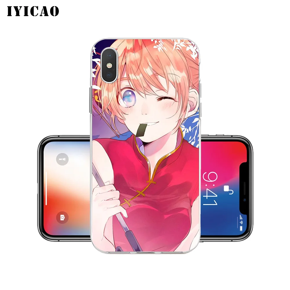 IYICAO Kagura Sadaharu gintama Soft Silicone Phone Case for iPhone X XR XS MAX 6 6s 7 8 Plus 5 5S SE TPU Cover | Мобильные телефоны