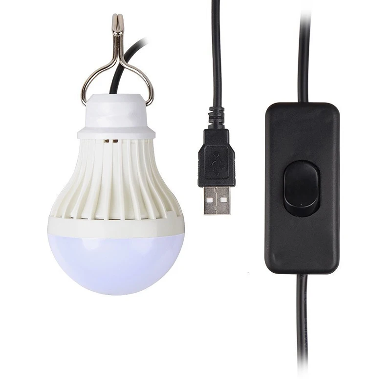 

High 5W USB LED Bulb Switch Home Emergency Portable For Night Reading Outdoor Camping DOG88