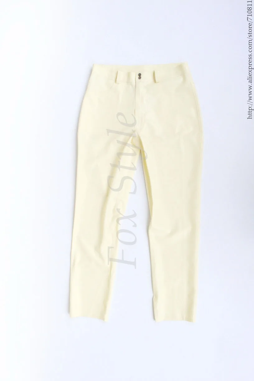 latex  trousers jeans in white color