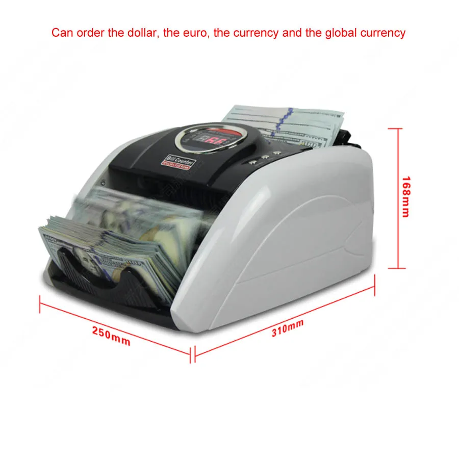 Счетчик банкнот 220 В подходит для евро долларов США и т. д. счетчик с многовалютной