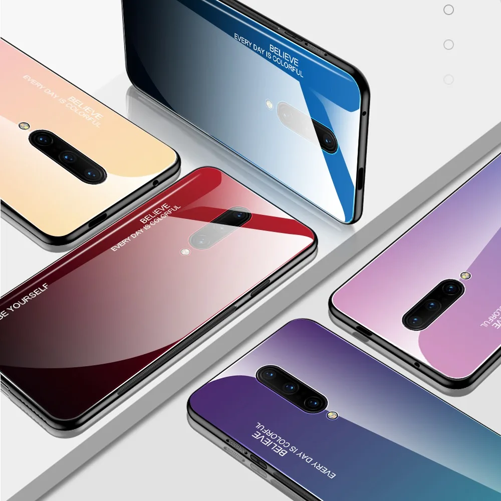 KISSCASE Original Gradient Glass Case For Oneplus 7 Pro Official Protective Tempered Cover Capa #4 |