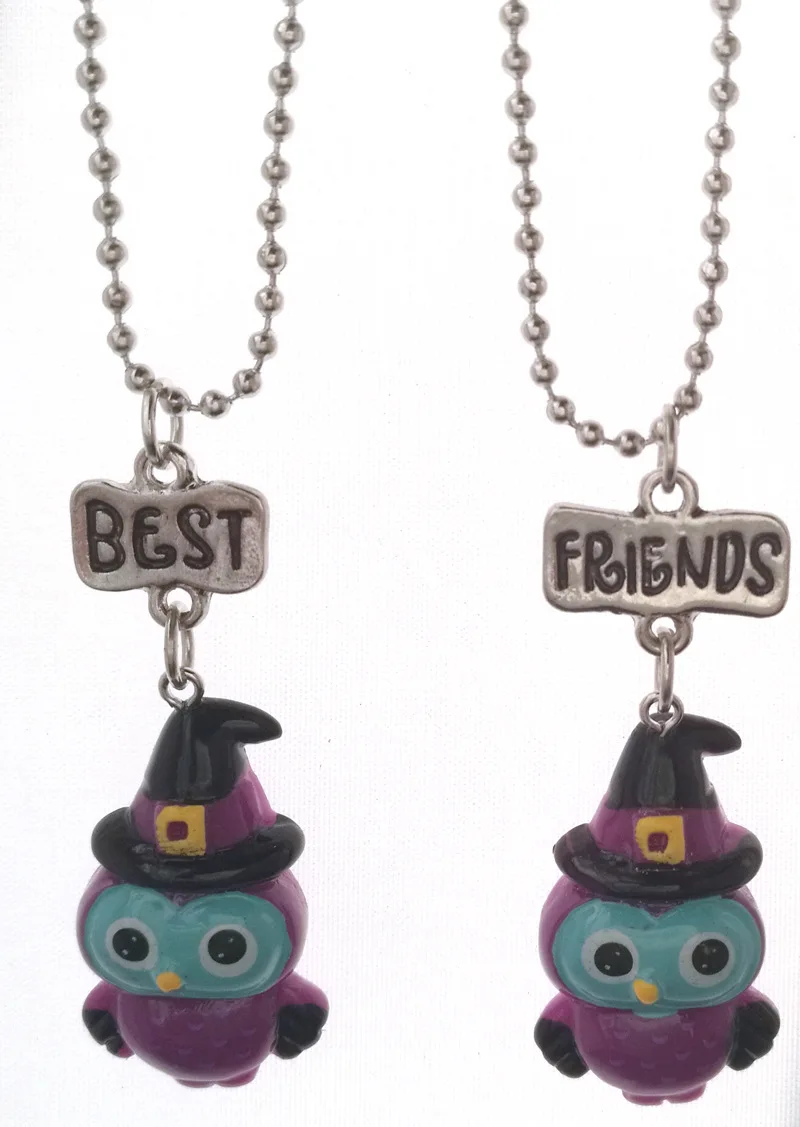 Kids Jewelry Children Best Friends Pendant Halloween Cute Owl BFF Necklace Wedding Gifts For 2PCS/Set | Украшения и аксессуары