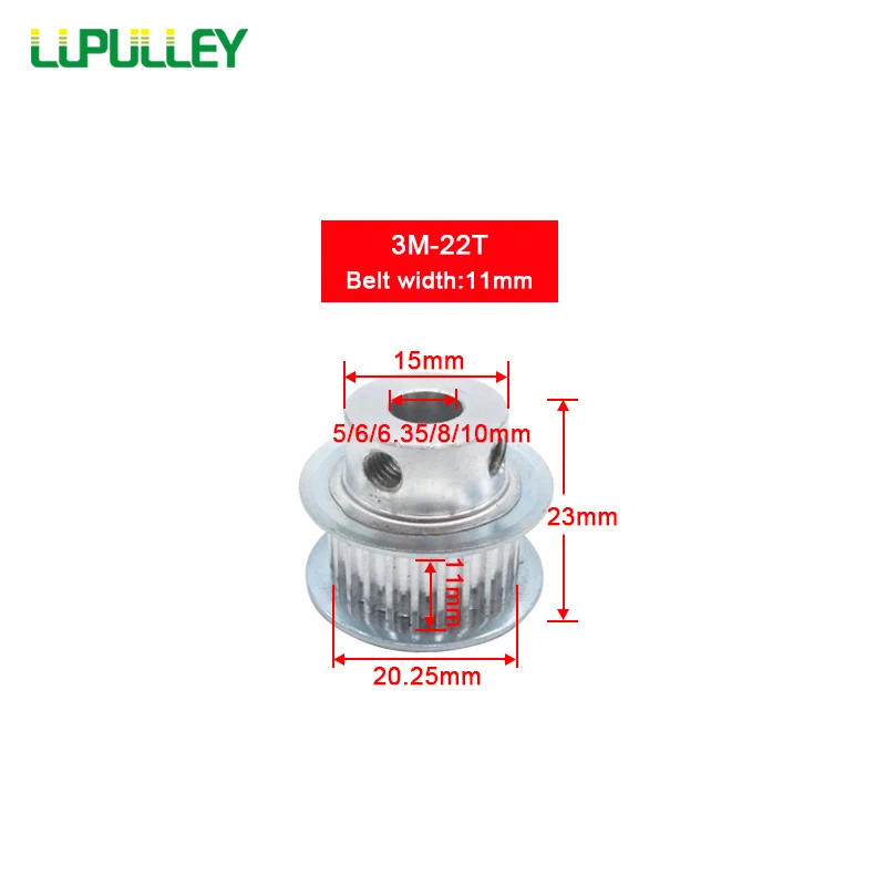 LUPULLEY шкив зубчатого ремня HTD 3M 22T 22 зубца 3 мм шаг Отверстие 5/6/6.35/7/8/10 11 Ширина м