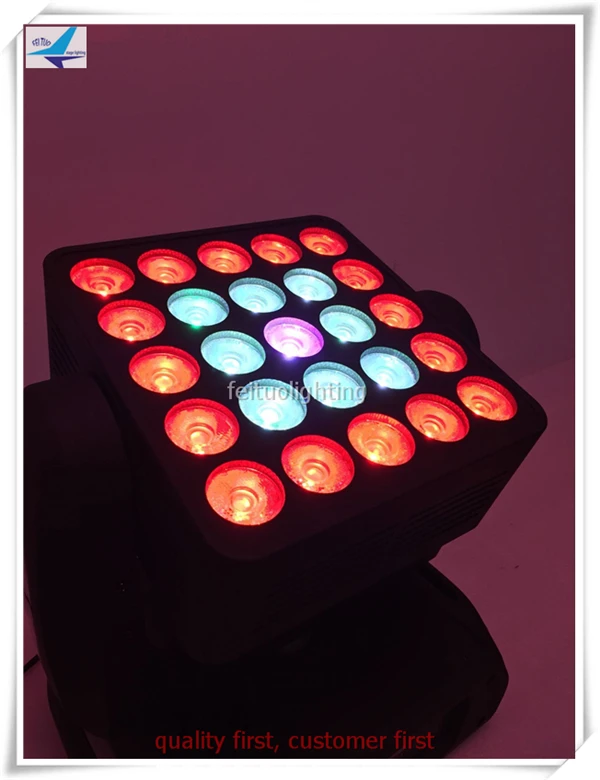 E-2pcs с Чехол 5x5 пикселей матрица 25X15 Вт RGBW led матрица сценический светильник с движущейся головкой