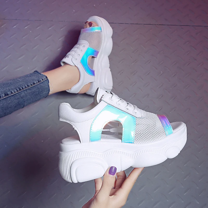 Босоножки на массивном каблуке летние женские босоножки платформе повседневная