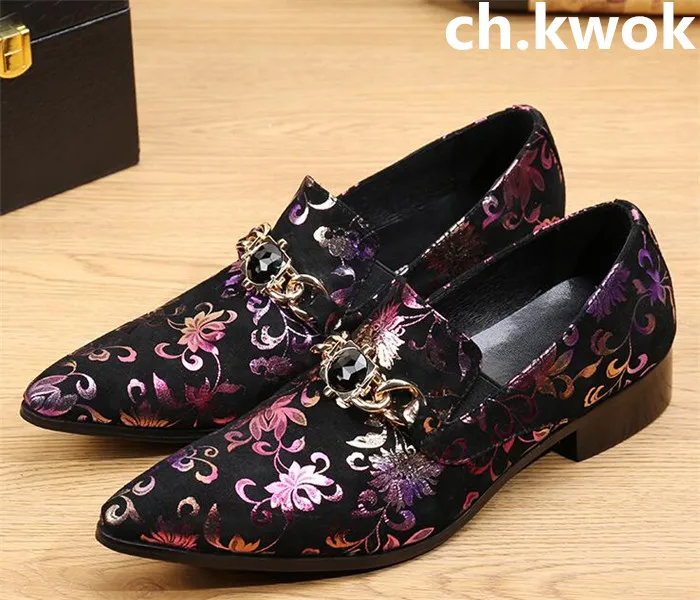 Мужские кожаные туфли с острым носком металлической пряжкой|shoes casual|shoes casual menshoes