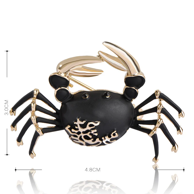 Эмалированные Броши Blucome крабы для женщин и детей подарки золотого цвета в стиле
