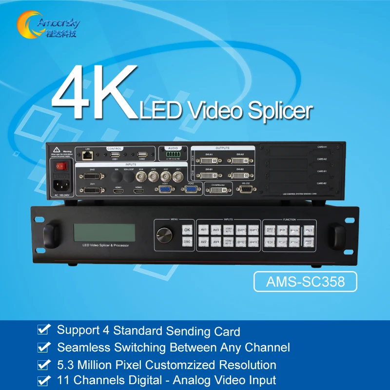 

Factory price AMS-SC358 4k led wall controller full color led processor video wall processor for full color led display