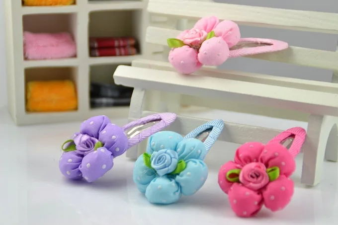 Новинка детская заколка для волос в горошек с милыми розами тканевый головной