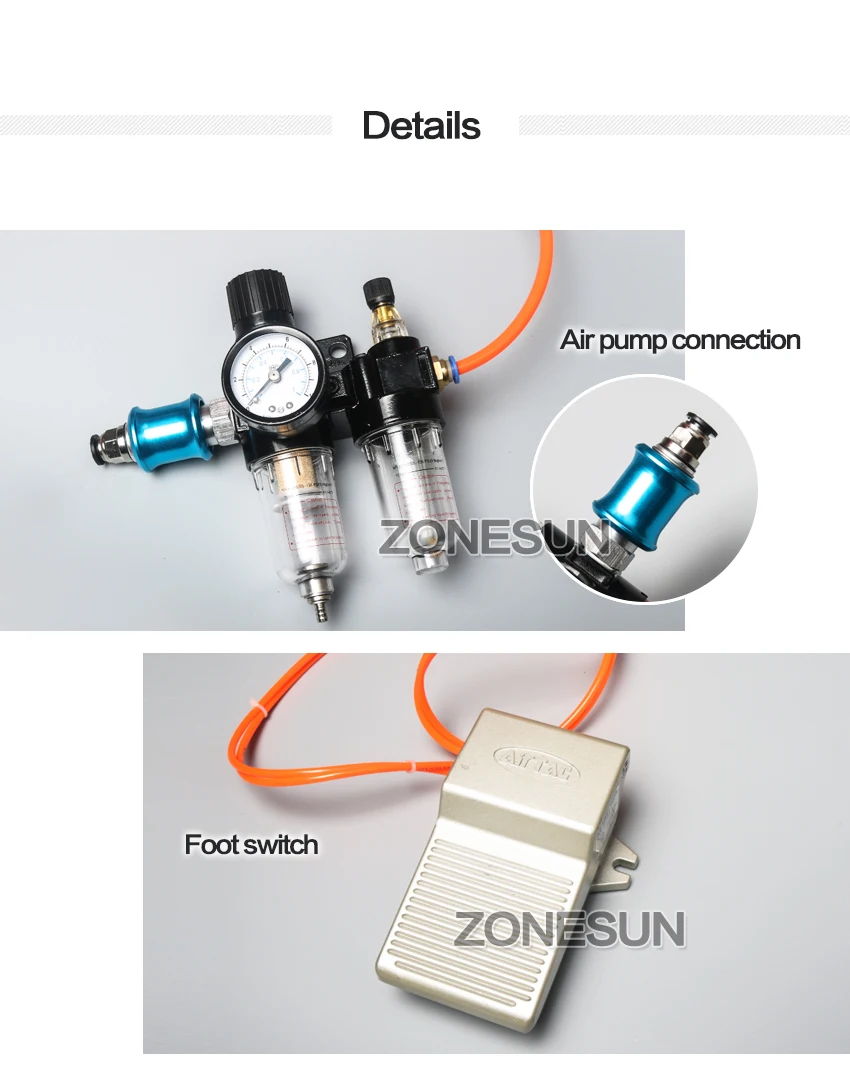 ZONESUN пневматические флакон для парфюма обжимной Кепки пинг машины жидкости Алюминий спрей для полости рта Кепки Sealer крышкой Кепки блокировки машины