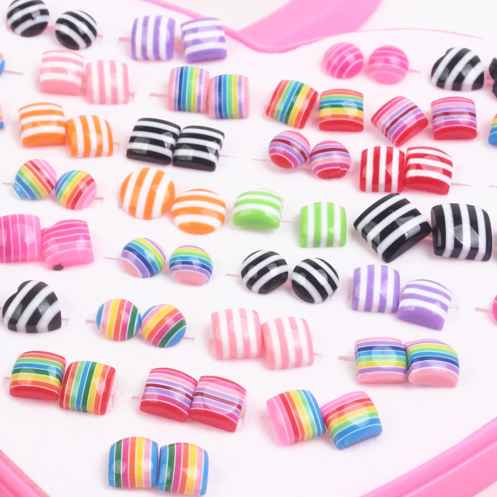 36 пар/компл. микс Стиль Мини ручной работы сердце серьги-гвоздики Набор Милые