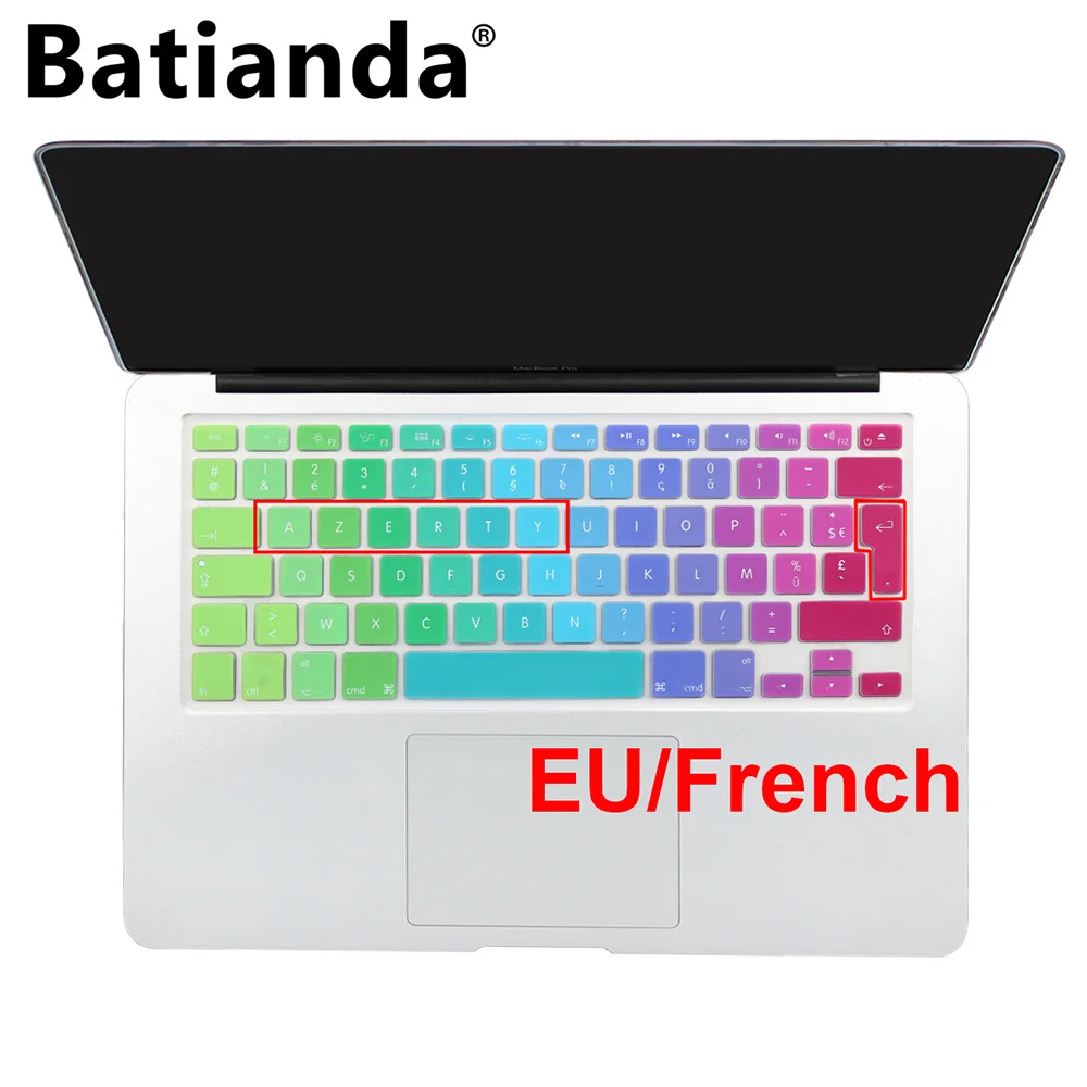 Batianda французская AZERTY клавиатура ЕС Великобритания раскладка силиконовая