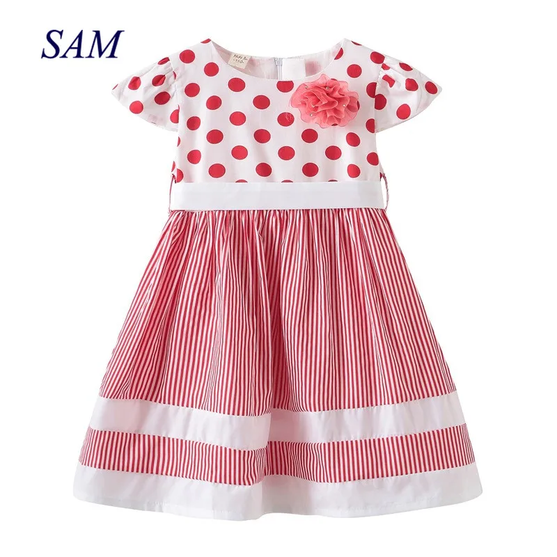 2019 new summer girls dress children's casual pattern petal sleeve dresses kids flower princess A-Line cotton | Детская одежда и