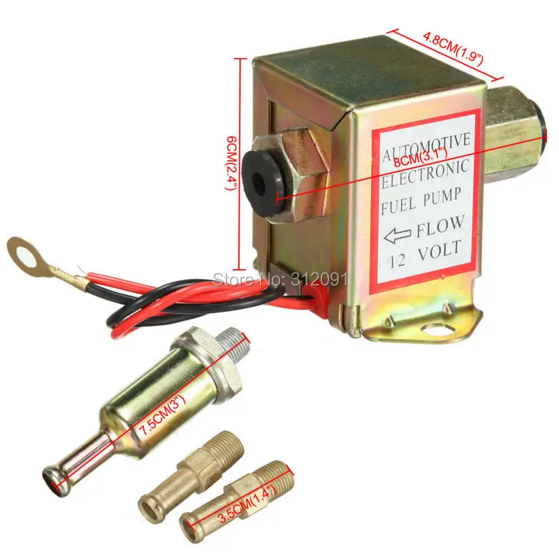 Универсальный 12В 2-4PSI 20-30 GPH авто металлический Электрический топливный насос