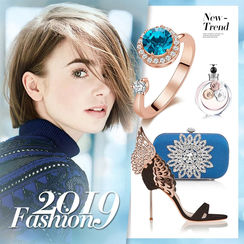 Cdyle кольцо из розового золота, украшенное кристаллом от Swarovski, ювелирные изделия, регулируемый размер, кольца для женщин, подарок на день рождения