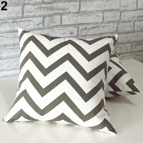 Новое поступление льняная хлопчатобумажная наволочка с волнистым шевроном