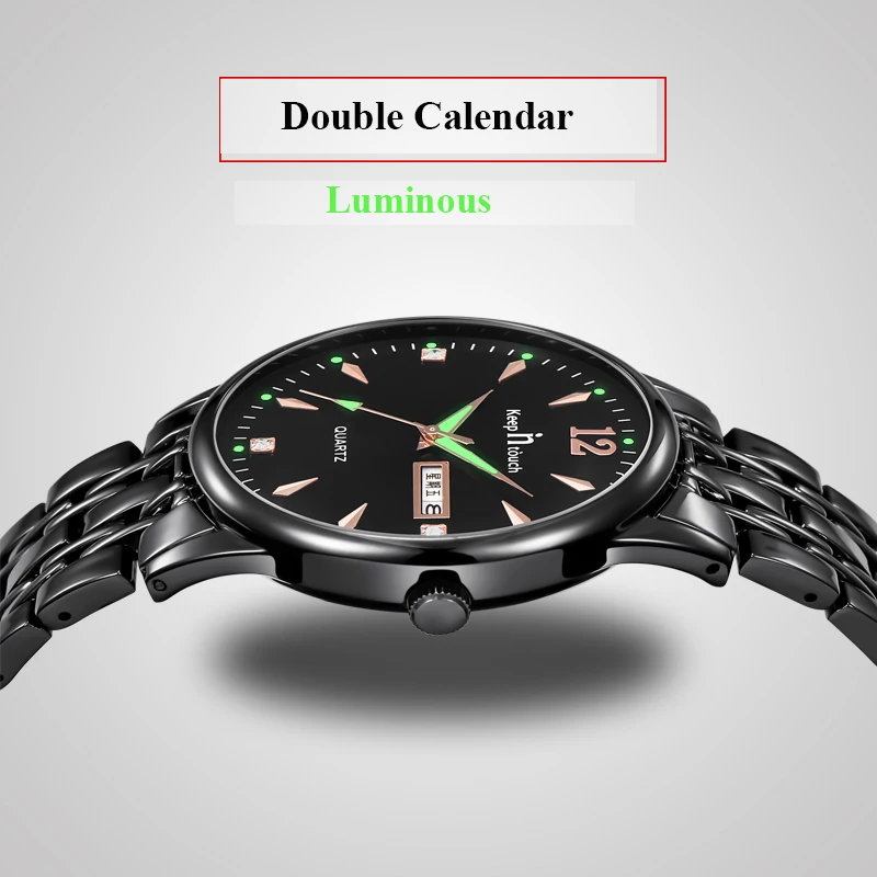Мужские кварцевые часы KEEP IN Touch водонепроницаемые из нержавеющей стали с