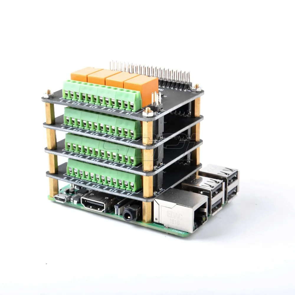 52Pi оригинальная 4-канальная релейная плата для Raspberry Pi 4 B/3B+(Plus)/3B/2B, не включает плата RPI