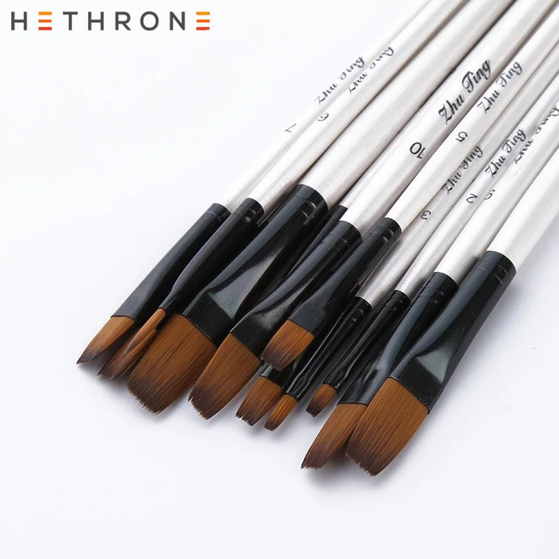 Hethrone 12 шт./компл. профессиональная масляная Акварельная кисть товары для