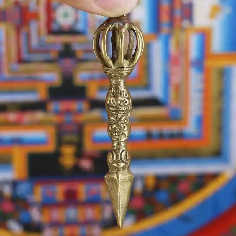 Тибет Vajrayana Малый инструмент Buddist Brass Пест Ваджра с различными