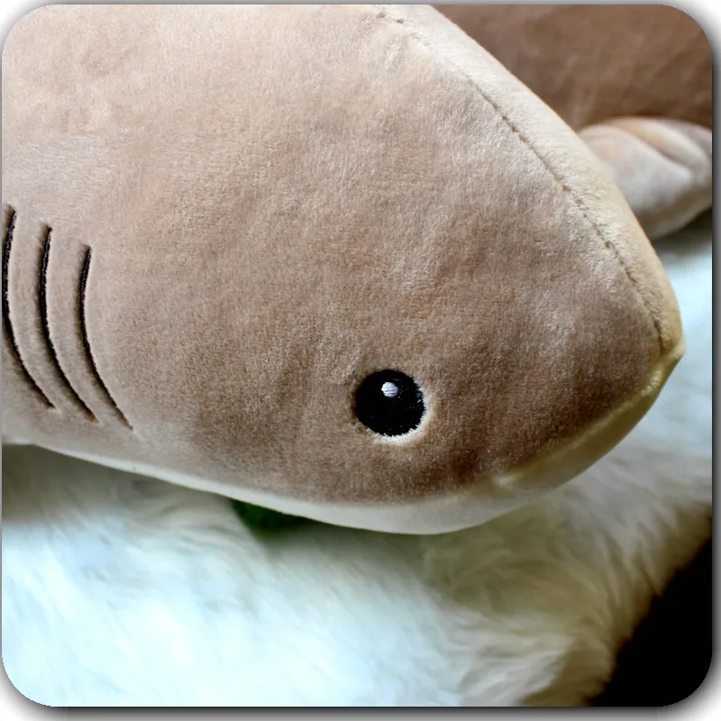 Dorimytrader New Lovely Simulation Animal Shark Plush Toy Soft Fluffy Cotton Sharks Doll Pillow for Kids Lover Gift 47inch 120cm
