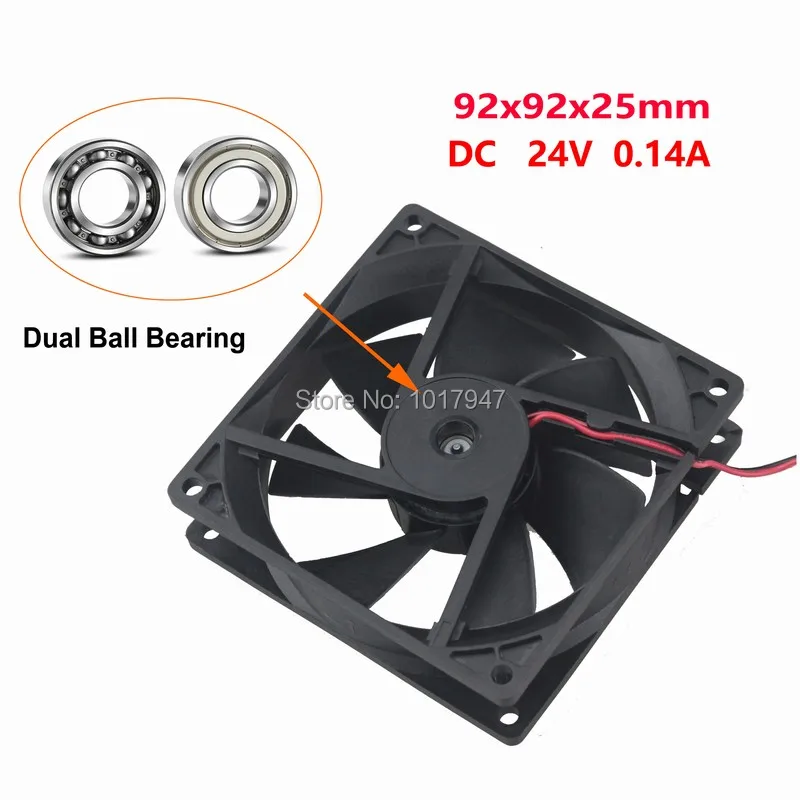 1 шт. Gdstime двойной шар DC 24 В 2Pin 9225 92 мм x 25 Бесщеточный Охлаждающий вентилятор 92x25мм |
