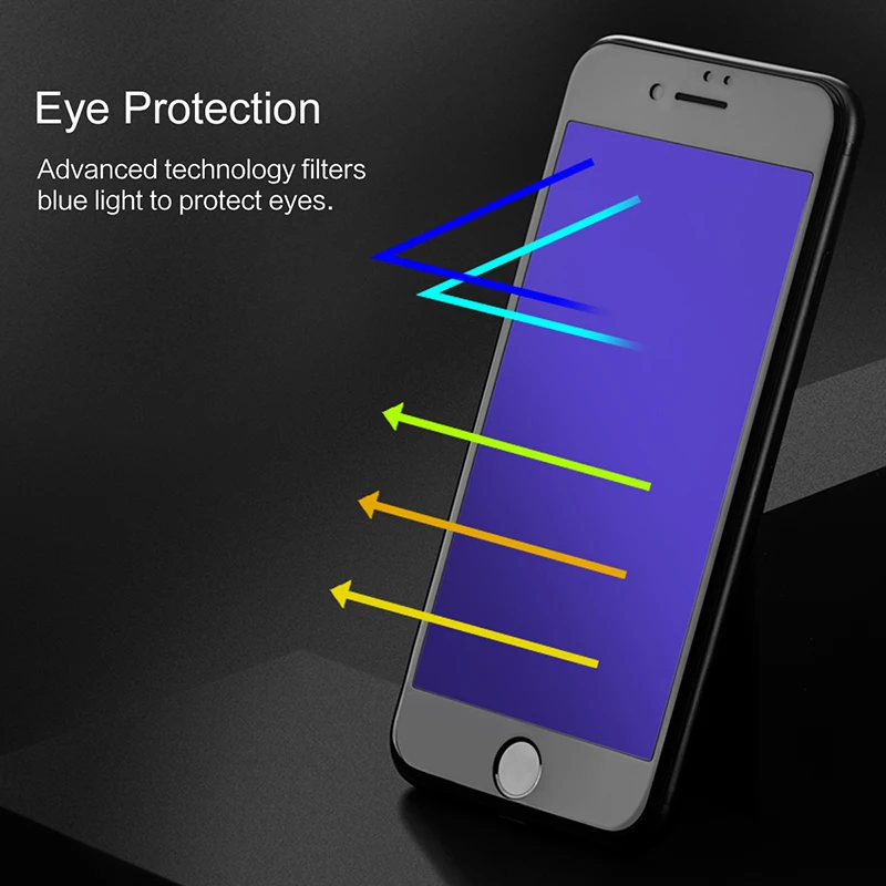 3D полное закаленное стекло для iPhone 8 8 plus, ROCK 9H анти-синий полный экран протектор высокая прозрачная пленка для iPhone8 с мягким краем