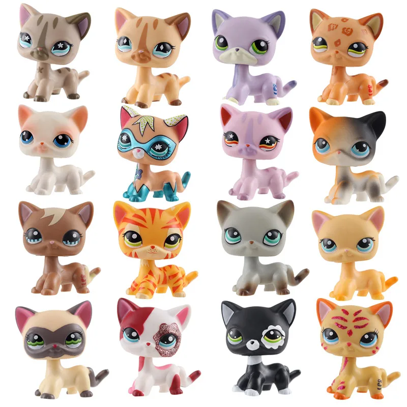Коллекция милых персонажей серии pet shop коллекция экшн 5 6 см розовые и белые кошки