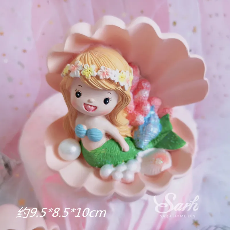 Розовый Прекрасный ракушка Русалка жемчужный торт украшения день рождения для