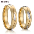 Классический союзов Love женские обручения пара обручальные кольца набор для обувь для мужчин и женщин; цвет золотистый из нержавеющей стали ювелирные изделия нержавеющей стали