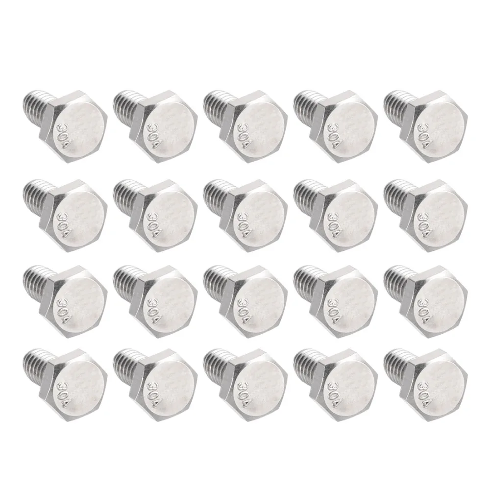 Uxcell 20 шт. болты 1/4 20x1/2 дюйма шестигранный болт с головкой из нержавеющей стали 304
