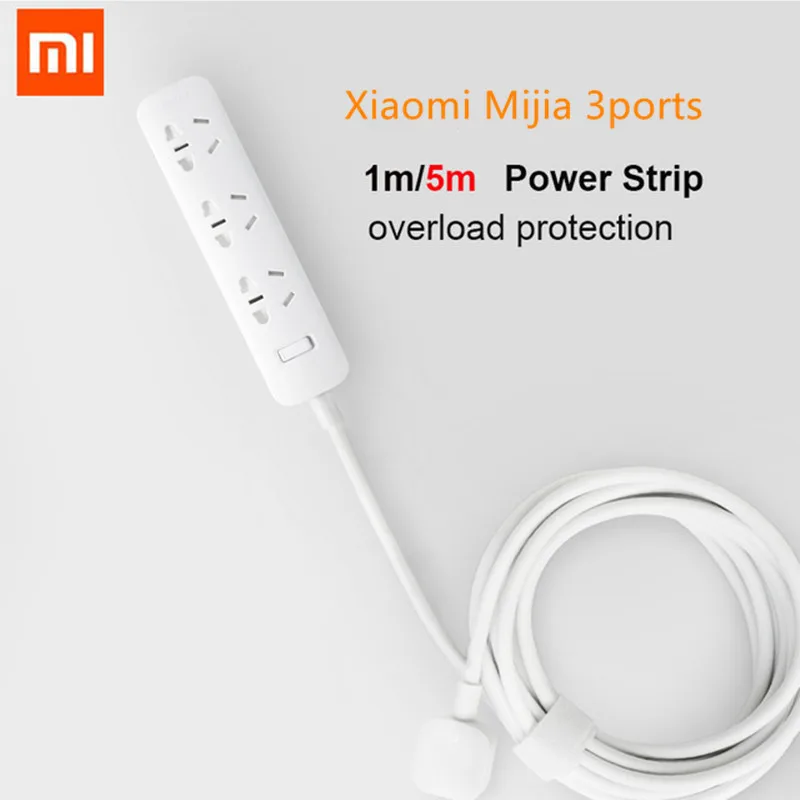 Удлинитель питания Xiaomi 5/1 м 250 В 10 А 2500 Вт|Смарт-гаджеты| |
