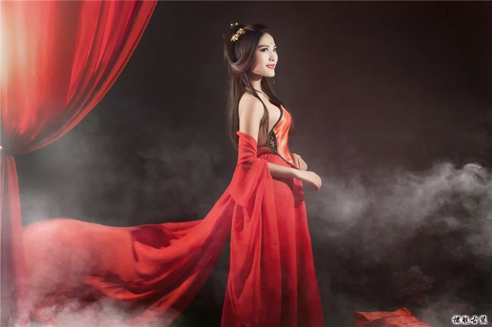 Новый сексуальный танцевальный костюм элегантная ПОРТРЕТНАЯ ФОТОГРАФИЯ красный