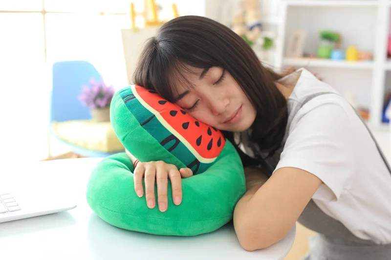 Плюшевая подушка для сна арбуз/киви фрукты/лимон/грейпфрут офисный стол новый |