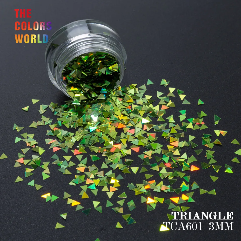 10000 Голографический лазерный цвет треугольник 3 мм Форма Блеск Дизайн ногтей