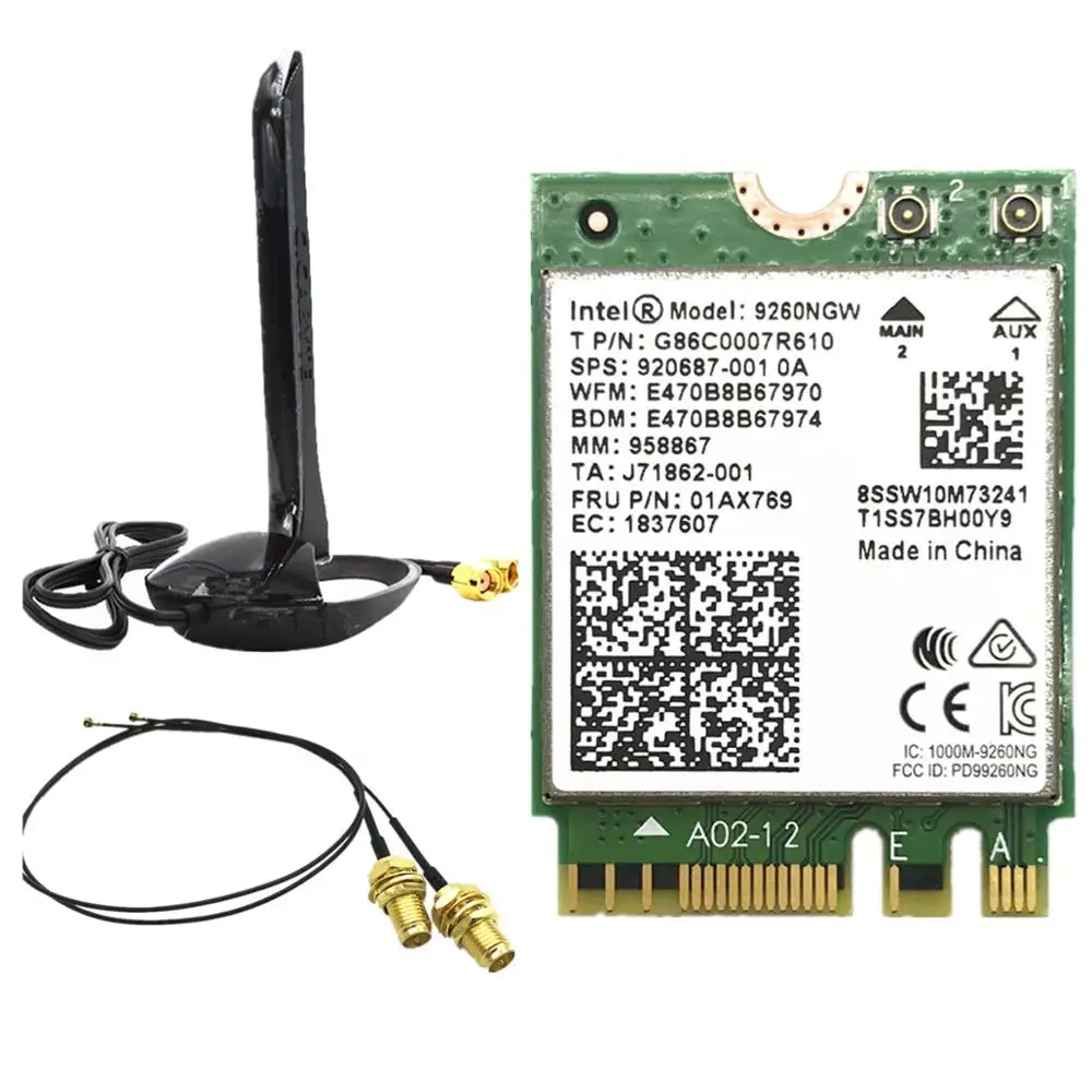 С антеннами GIGABYTE WB867D + беспроводная Intel Wi-Fi AX200 Bluetooth 5 0 802. 11ax/ac Wifi NGFF карта 9260NGW |