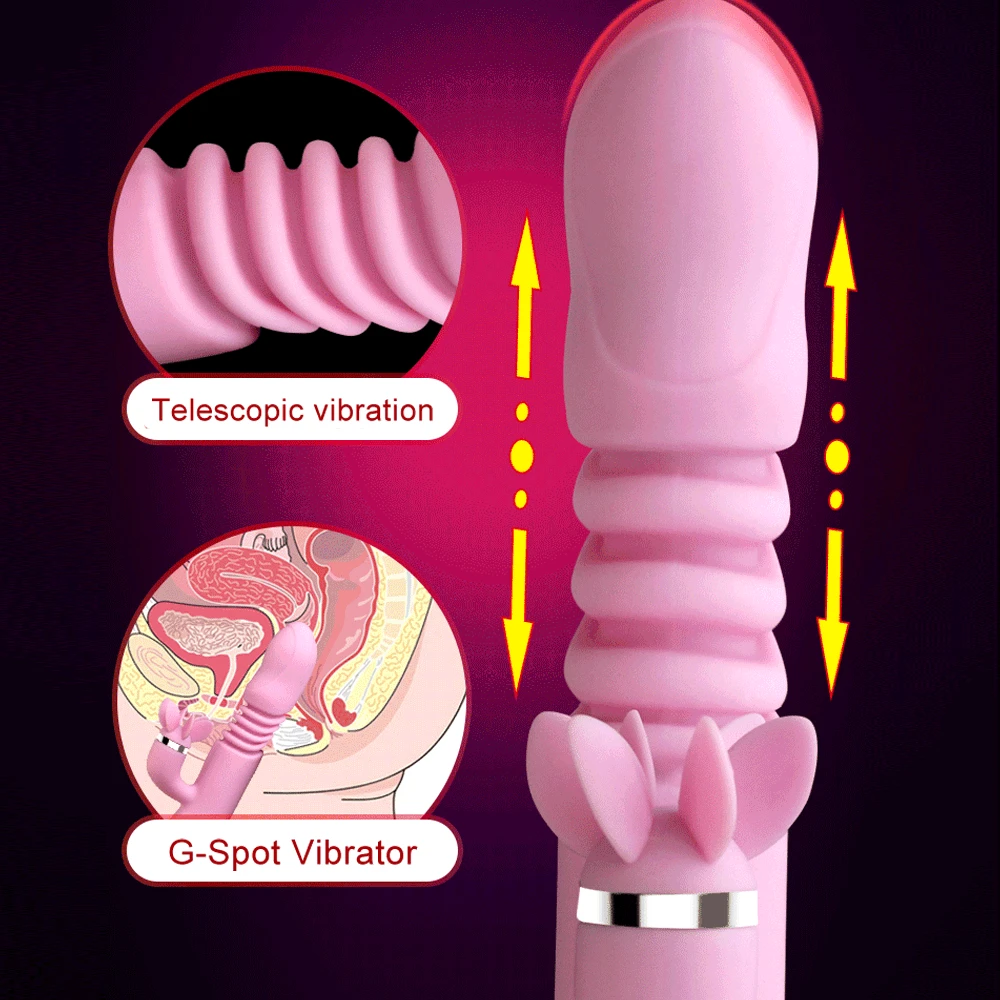 Фаллоимитатор с подогревом вибратор 12 Скоростей телескопический вращение