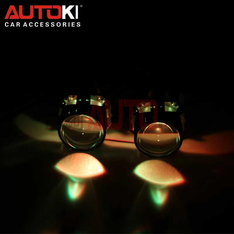 Autoki 2 шт. LED цветной RGB Devil Eyes Hella 5 Q5 Bi xenon объектив Автомобильный Demon Eye для фар