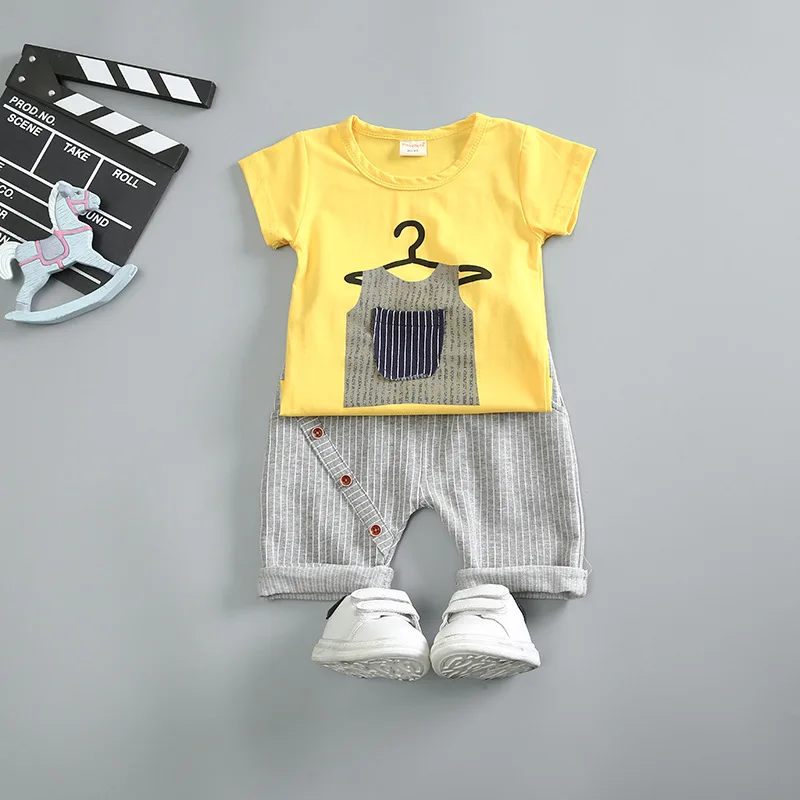 2019 Baby Boy Girl Clothing Set High Quality Short sleeve print top shorts two-piece suit New Team Summer boys T-shirt | Детская одежда
