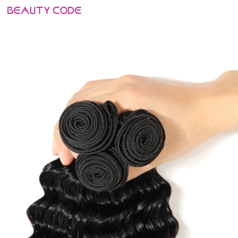 8А Класс Перуанский Девы Волос Глубокая Волна девственные Волосы С Закрытием 3 Шт.