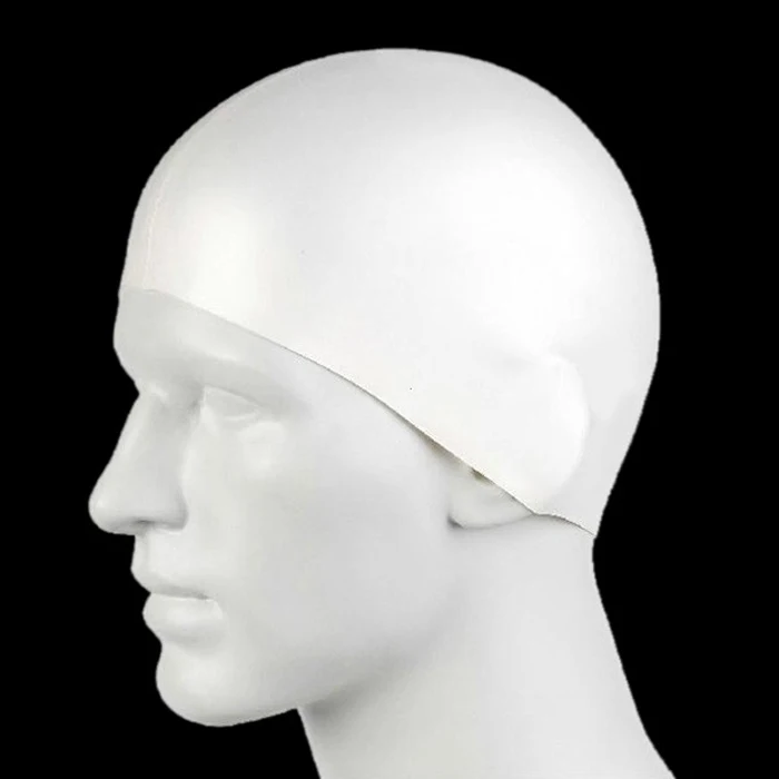 Protect Ears Hair Latex Flexibility Swimming Pool Caps for Men WomenSilicone Swim Hats Unisex Adult White Wears Bathing Cap | Спорт и