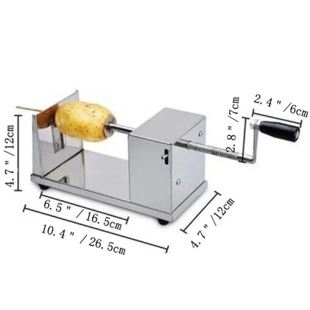 

Manual Stainless Steel Twisted Potato Slicer Spiral French Fry Vegetable Cutter