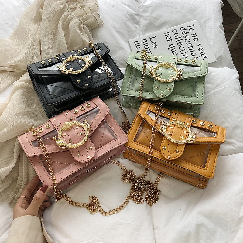 Роскошные дизайнерские новые женские прозрачные сумки из прозрачного ПВХ