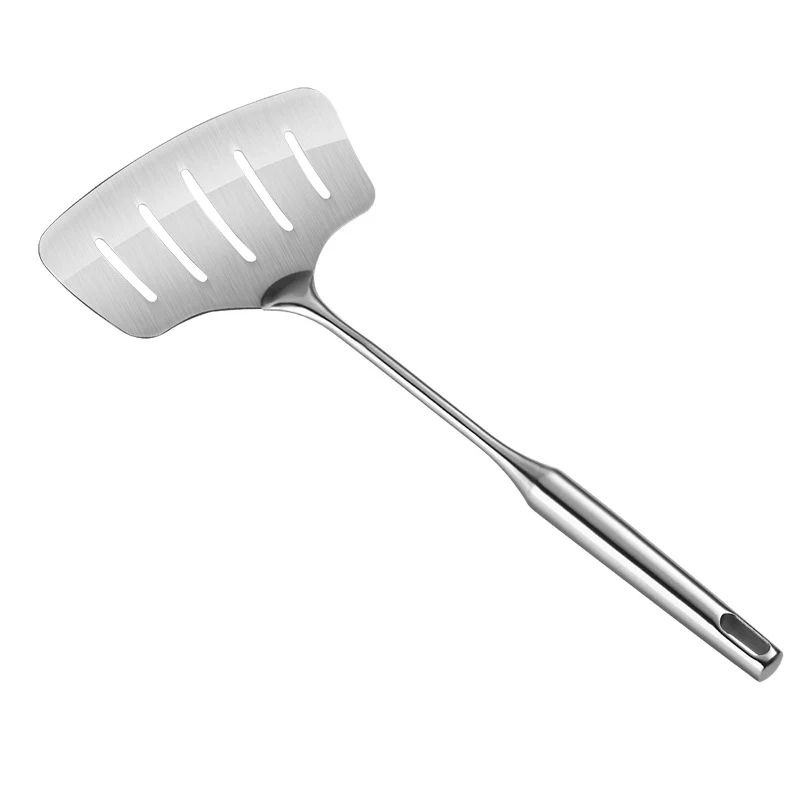 A - Stainless Hand Лопаточка для рыбы, шлицевая лопатка из нержавеющей стали 18/8 с эргономичной длинной ручкой, идеально подходит для поворота и переворачивания на жарке и гриле - Color: A - Stainless Hand