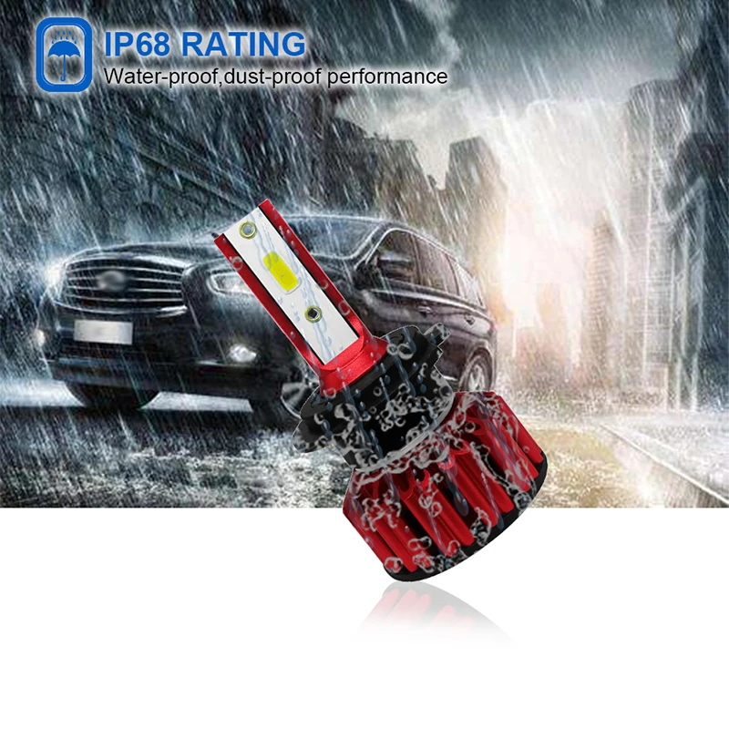 1 пара 6000K чистый белый все в одном led h7 h11 h8 9005 HB3 9006 HB4 Фары Лампы canbus Анти-EMC без