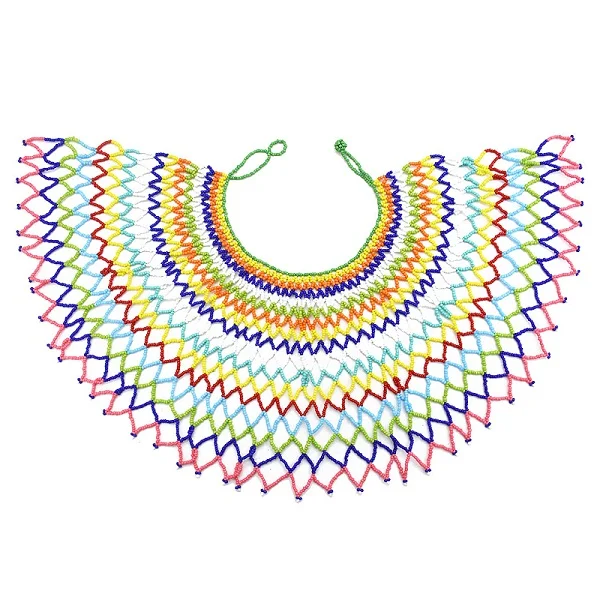 Necklace Африканский комплект ювелирных изделий из смолы и бисера, женское этническое нигерийское богемное экзотическое большое массивное ожерелье, колье, висячие серьги - Окраска металла: Necklace