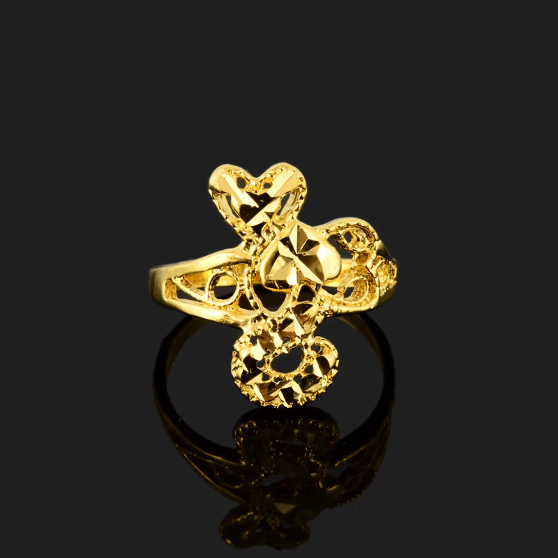 2017 роскошные свадебные 24K позолоченные Свадебные Кольца для женщин вакуумные