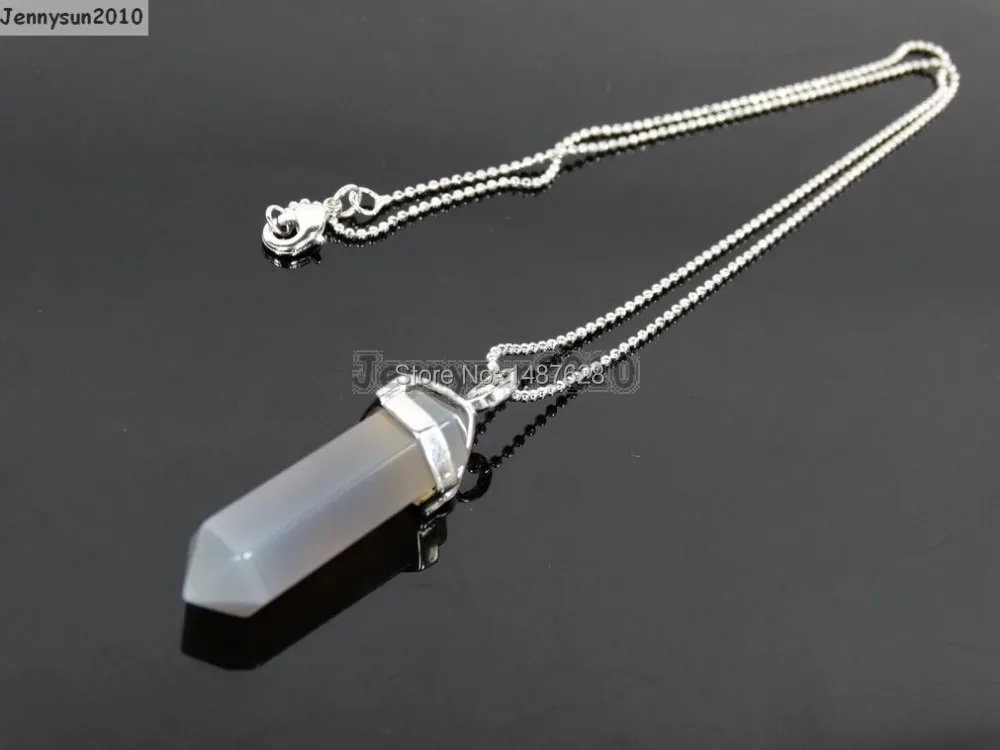 Натуральный серый цвет ярко-серебристые подвесные бусины серебристые цепочки 17