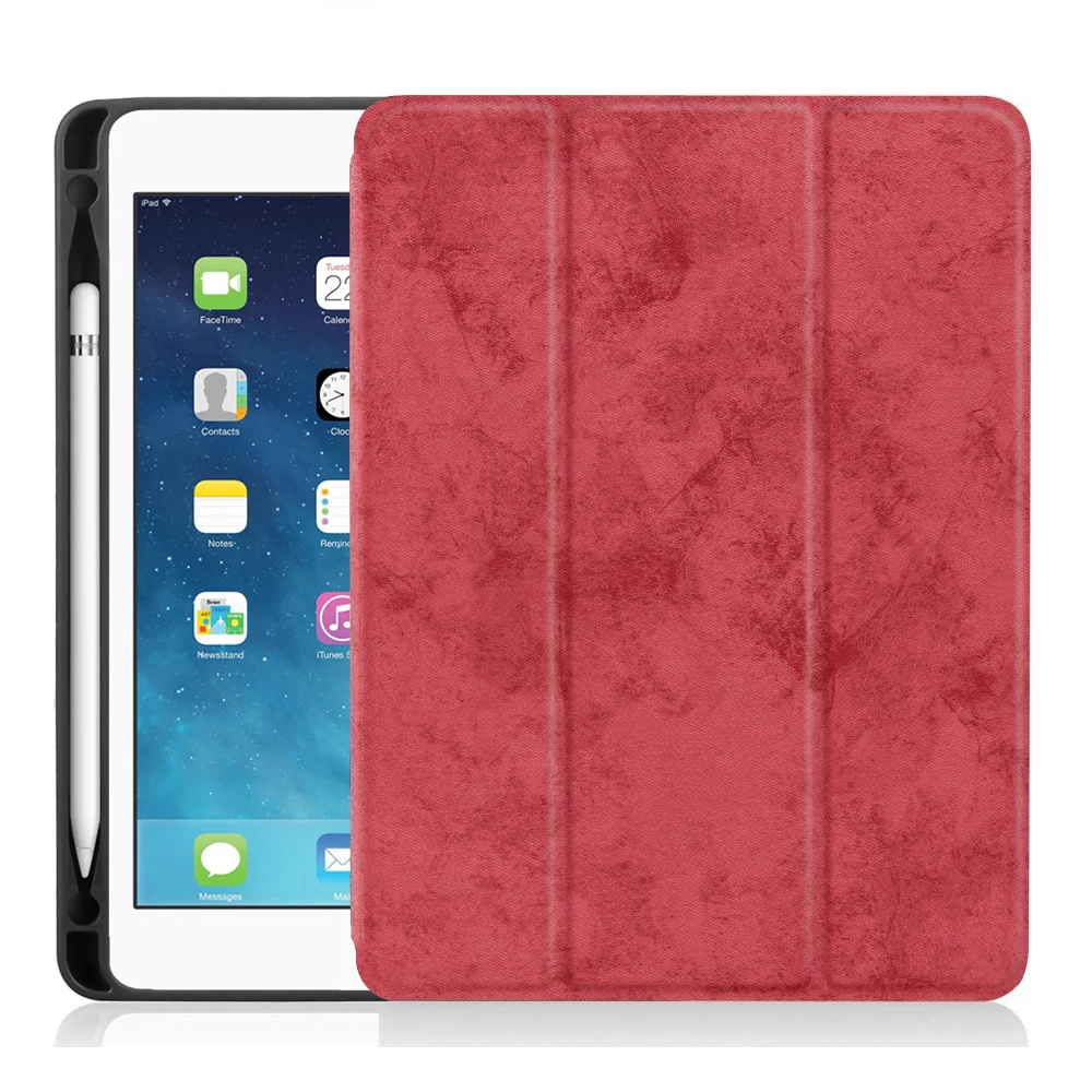 Для iPad Pro 10,5 чехол с карандашом для iPad Air 3 чехол, GOOJODOQ ультра тонкий легкий чехол для iPad Air 3 Чехол - Цвет: Красный